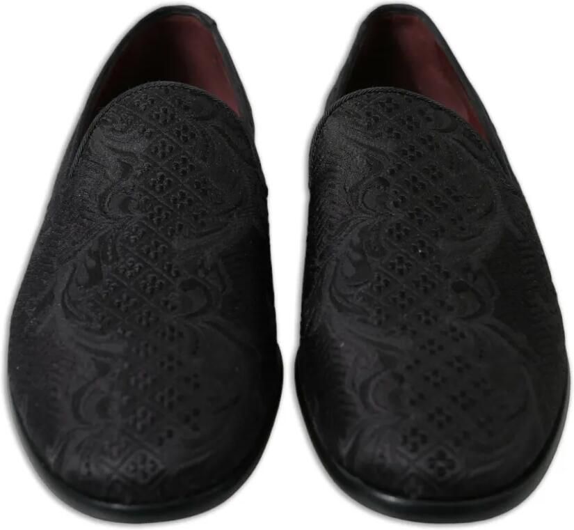 Dolce & Gabbana Loafers met brokaat en ronde neus Zwart - Foto 2