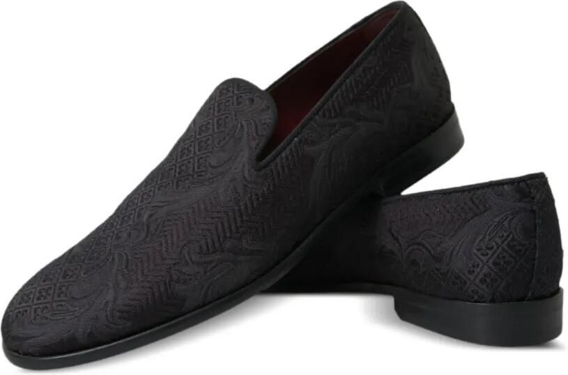 Dolce & Gabbana Loafers met brokaat en ronde neus Zwart - Foto 3