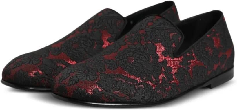 Dolce & Gabbana Loafers met jacquard en kant Zwart - Foto 4