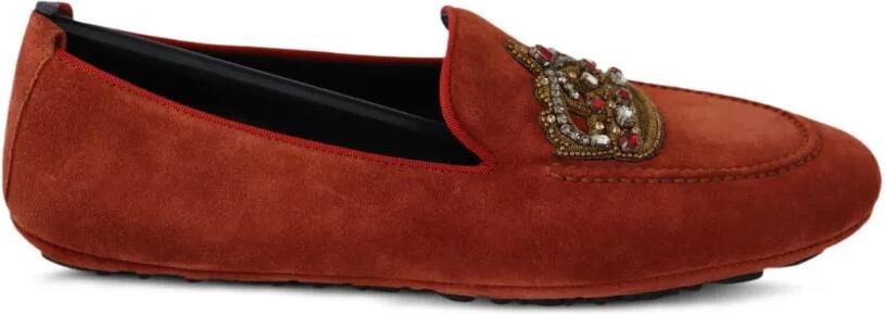 Dolce & Gabbana Loafers met kroonmotief verfraaid met kristallen Bruin - Foto 4
