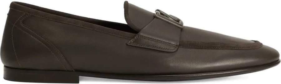 Dolce & Gabbana Loafers met logoplakkaat Bruin