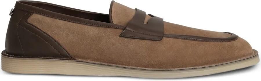 Dolce & Gabbana Loafers met logoplakkaat Bruin