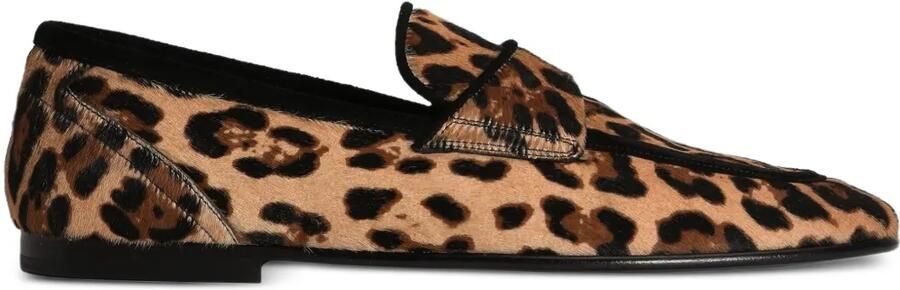 Dolce & Gabbana Loafers met luipaardprint Bruin