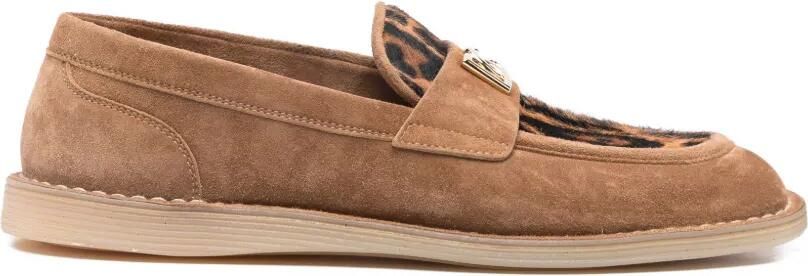 Dolce & Gabbana Loafers met luipaardprint Bruin