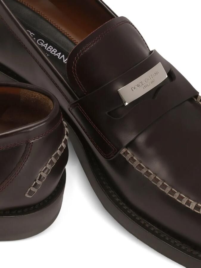 Dolce & Gabbana Loafers van kalfsleer Bruin - Foto 2