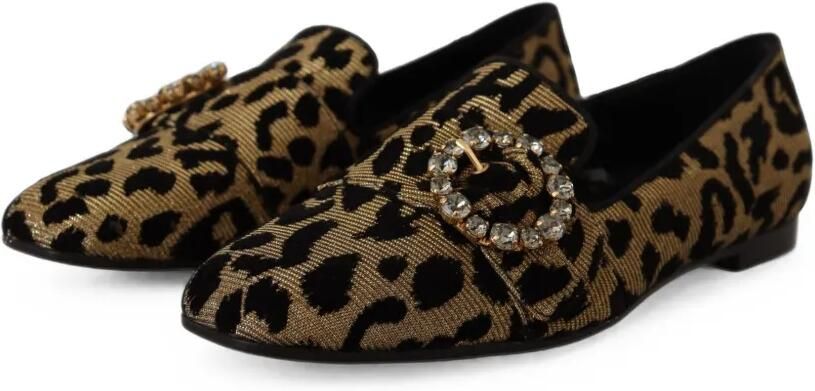 Dolce & Gabbana Loafers verfraaid met kristallen en luipaard-print Goud - Foto 2