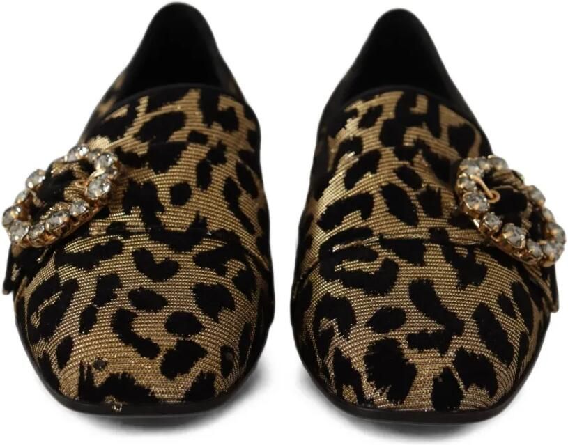 Dolce & Gabbana Loafers verfraaid met kristallen en luipaard-print Goud - Foto 3