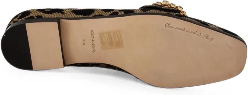 Dolce & Gabbana Loafers verfraaid met kristallen en luipaard-print Goud - Foto 5