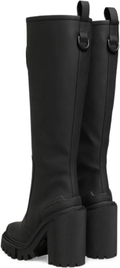 Dolce & Gabbana logo-patch rubberised leather boots Zwart - Foto 4