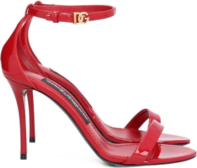 Dolce & Gabbana Lakleren sandalen met logo Rood