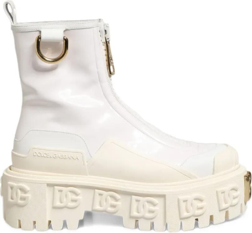 Dolce & Gabbana logo-plaque ankle boots Wit