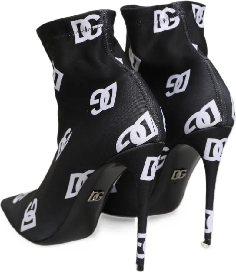 Dolce & Gabbana logo-print pointed-toe ankle boots Zwart - Foto 2
