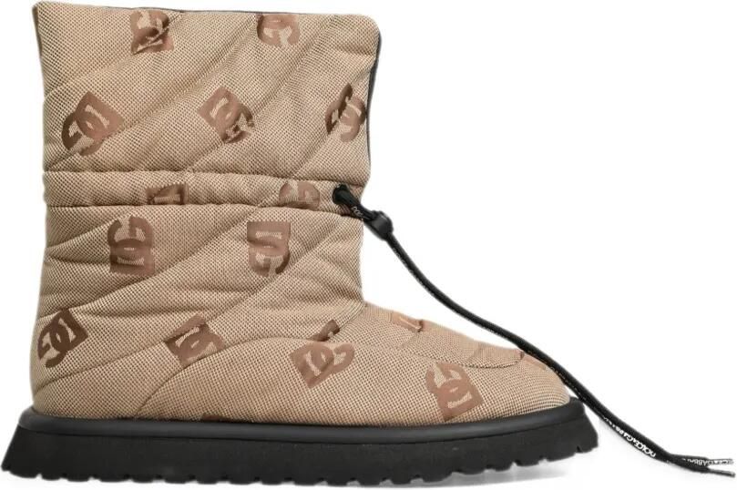 Dolce & Gabbana logo-print quilted boots Beige