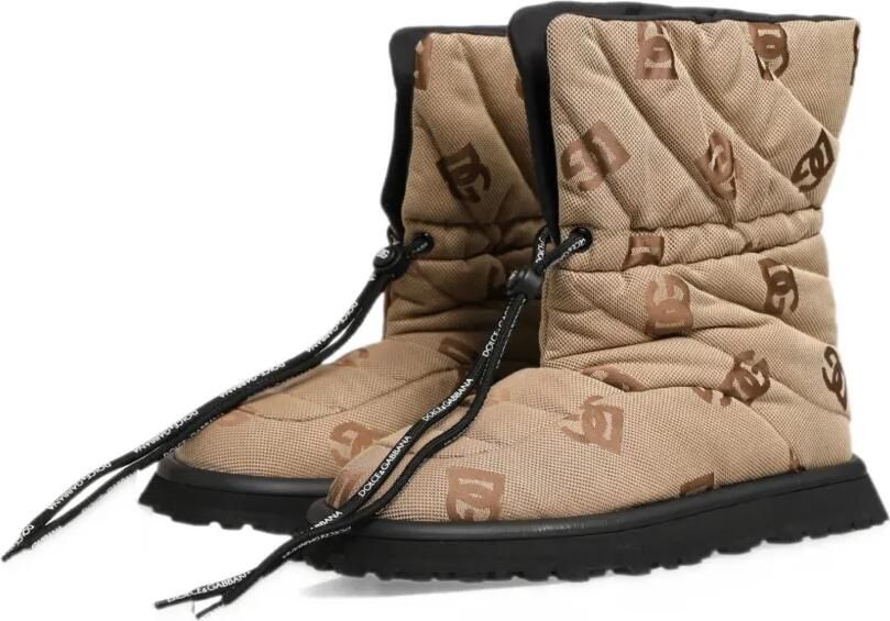 Dolce & Gabbana logo-print quilted boots Beige - Foto 4
