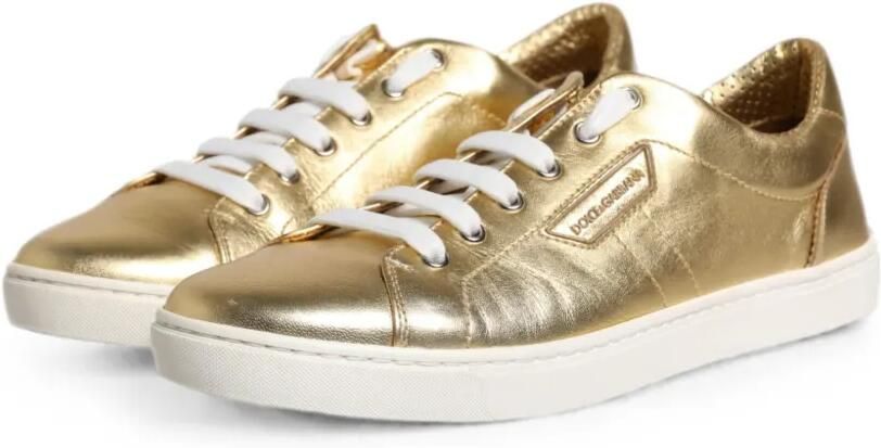 Dolce & Gabbana London leren sneakers Goud - Foto 4
