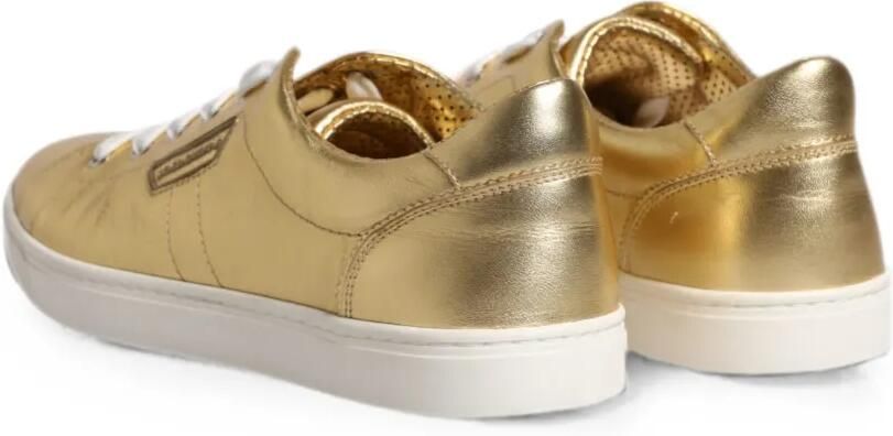 Dolce & Gabbana London leren sneakers Goud - Foto 5