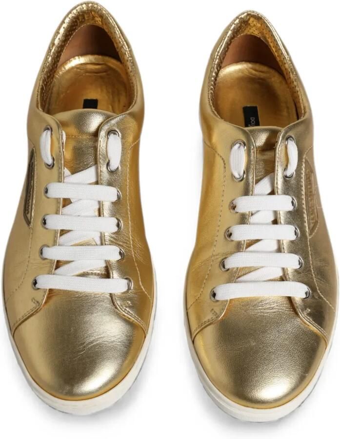 Dolce & Gabbana London leren sneakers Goud - Foto 2