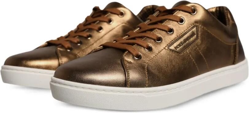Dolce & Gabbana London sneakers met gouden leren logo - Foto 4