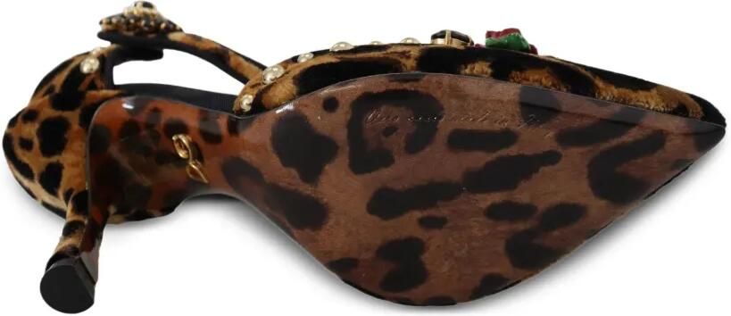 Dolce & Gabbana Mary Jane pumps met print Bruin - Foto 4