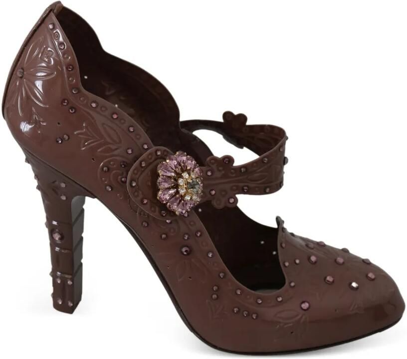 Dolce & Gabbana Mary Jane pumps verfraaid met kristallen Bruin