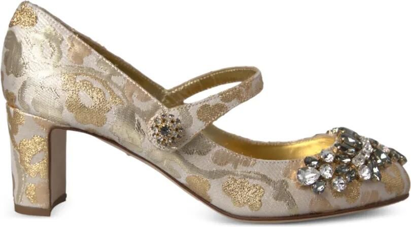 Dolce & Gabbana Mary Jane pumps verfraaid met kristallen en jacquard Goud