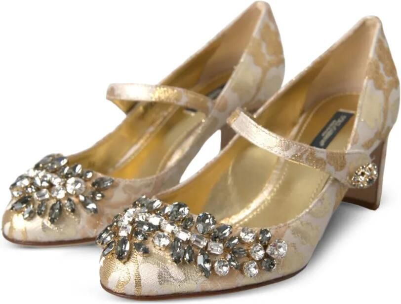 Dolce & Gabbana Mary Jane pumps verfraaid met kristallen en jacquard Goud - Foto 3