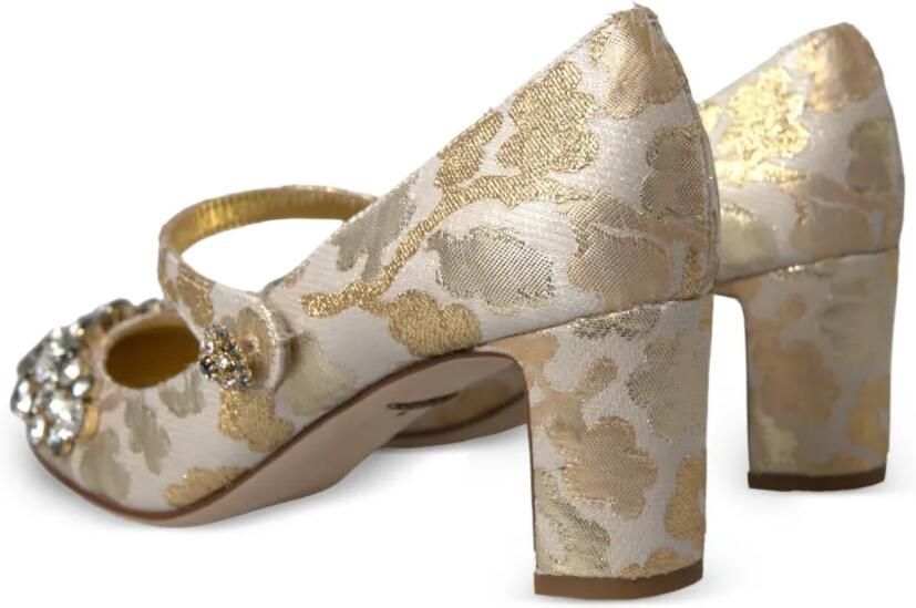 Dolce & Gabbana Mary Jane pumps verfraaid met kristallen en jacquard Goud - Foto 4