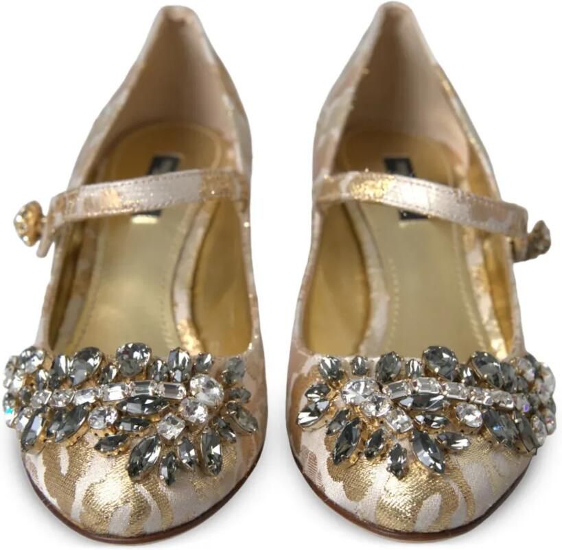 Dolce & Gabbana Mary Jane pumps verfraaid met kristallen en jacquard Goud - Foto 2