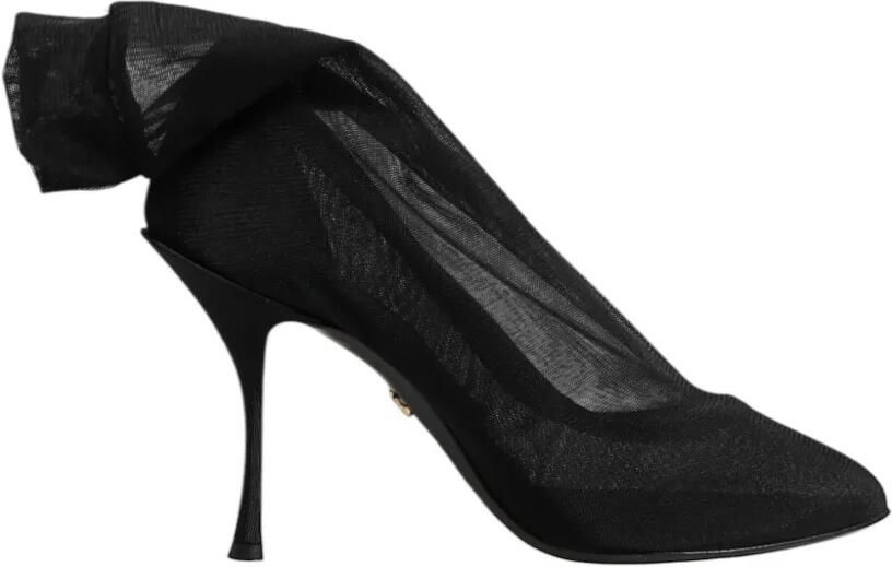 Dolce & Gabbana Mesh enkellaarzen met strikdetail Wit