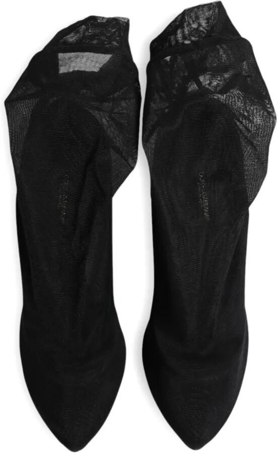 Dolce & Gabbana Mesh enkellaarzen met strikdetail Wit - Foto 4