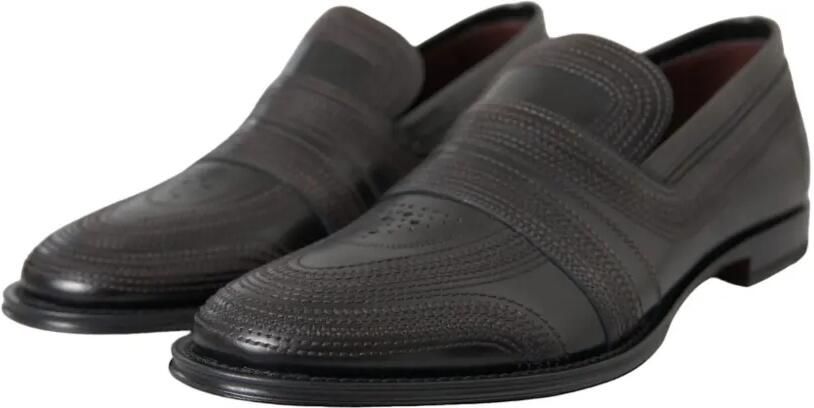Dolce & Gabbana Michelangelo leren loafers met decoratieve stiksels Bruin - Foto 4