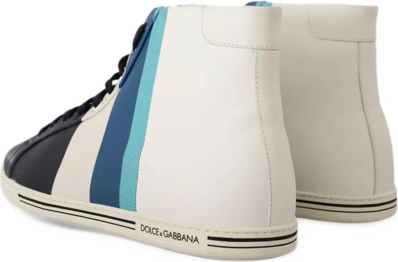 Dolce & Gabbana mid-top leather sneakers Blauw - Foto 3