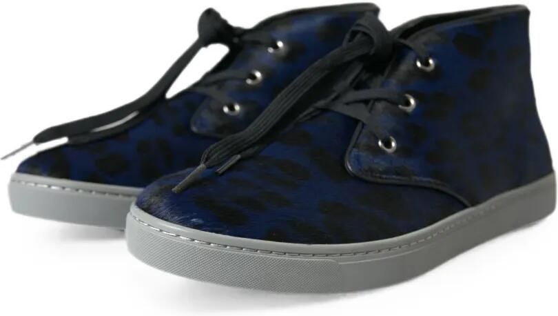 Dolce & Gabbana Mid-top sneakers met luipaard-print Blauw - Foto 3