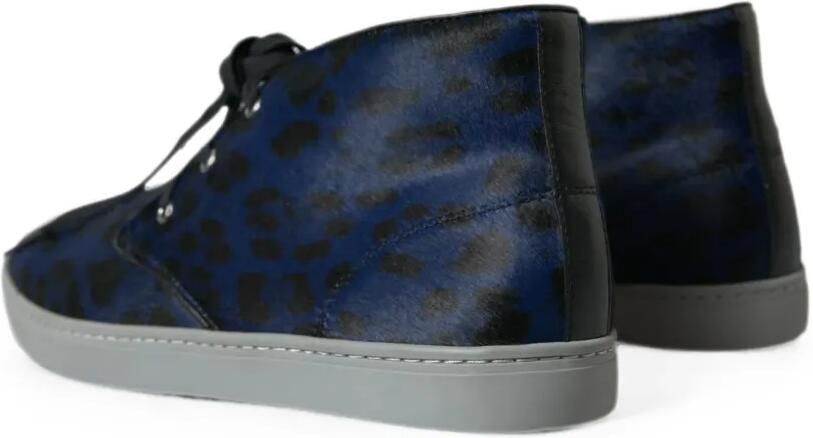 Dolce & Gabbana Mid-top sneakers met luipaard-print Blauw - Foto 4