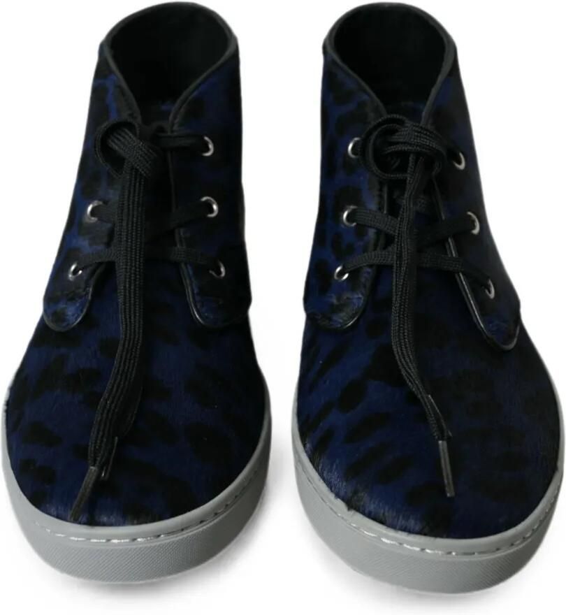 Dolce & Gabbana Mid-top sneakers met luipaard-print Blauw - Foto 2