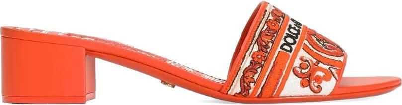 Dolce & Gabbana Muiltjes met Majolica-borduurwerk Oranje