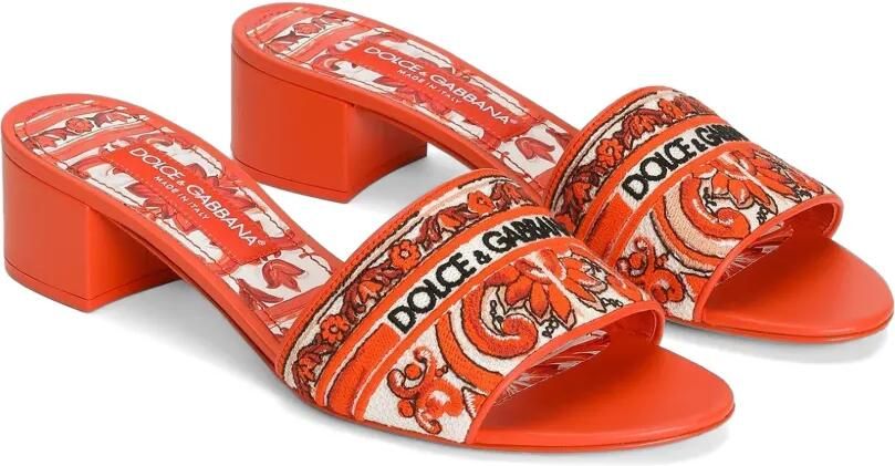 Dolce & Gabbana Muiltjes met Majolica-borduurwerk Oranje - Foto 4