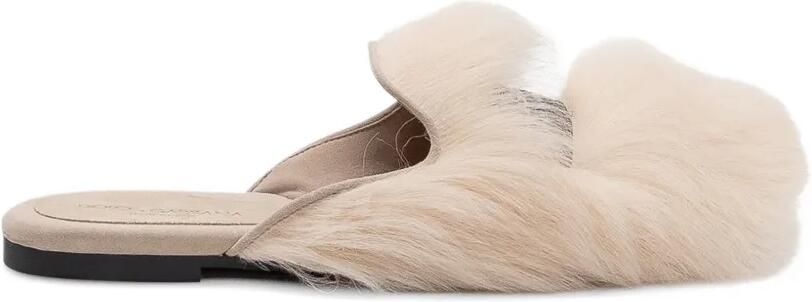 Dolce & Gabbana Muiltjes met ronde neus en textuur Beige