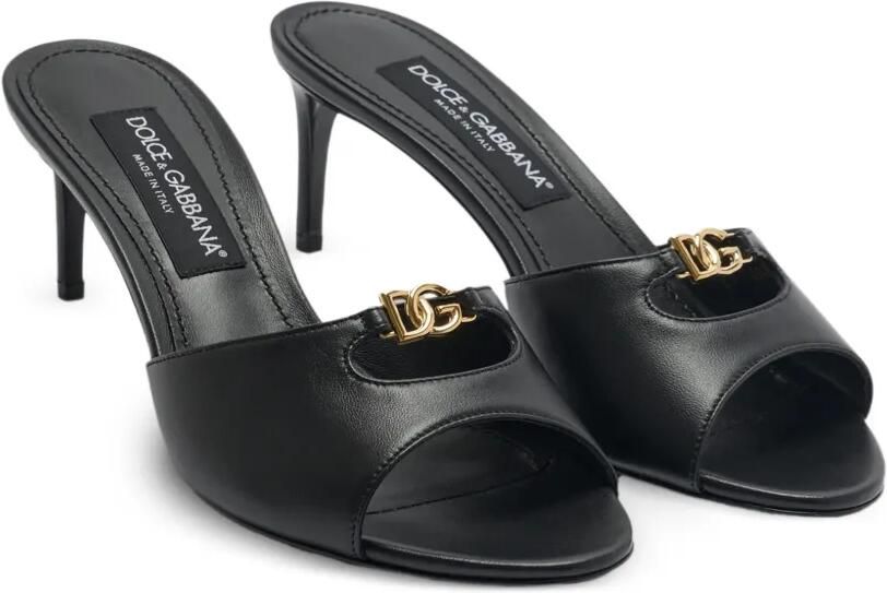 Dolce & Gabbana Muiltjes met uitgesneden details en DG-logo Zwart - Foto 3