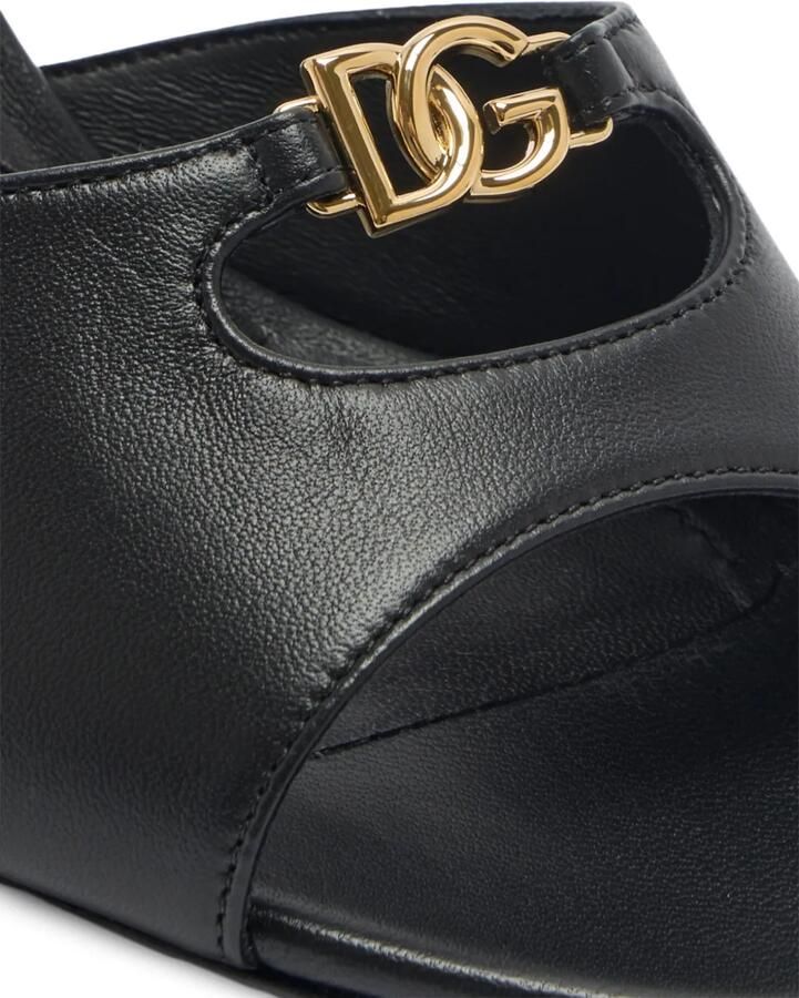 Dolce & Gabbana Muiltjes met uitgesneden details en DG-logo Zwart - Foto 2