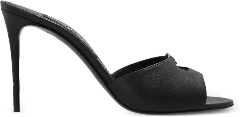 Dolce & Gabbana Muiltjes met uitgesneden logo Zwart