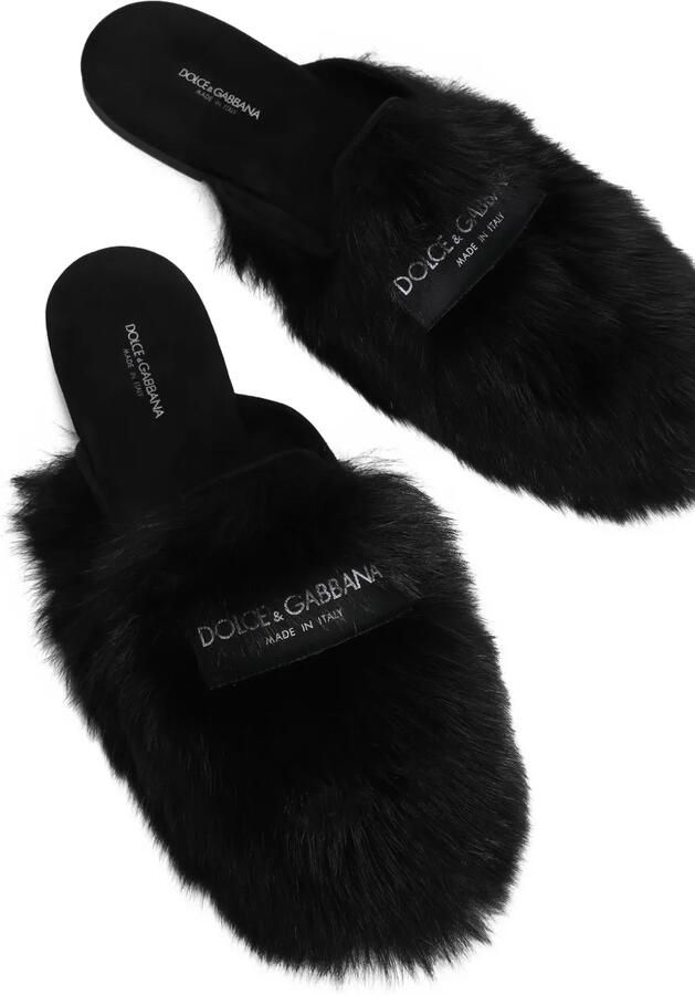Dolce & Gabbana Muiltjes van bont Zwart - Foto 2