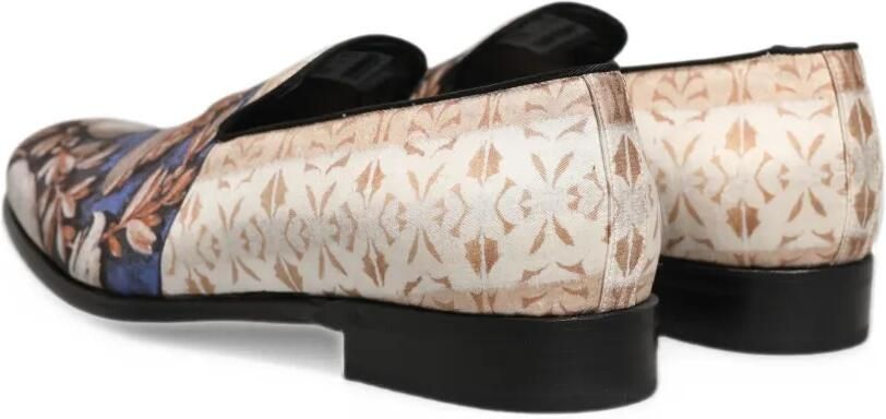 Dolce & Gabbana Multicolor Fruit Print Velvet Loafers Beige - Foto 2