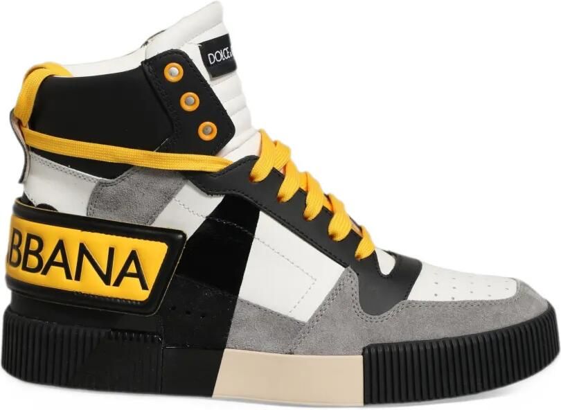 Dolce & Gabbana multicolor leather high-top sneakers Wit