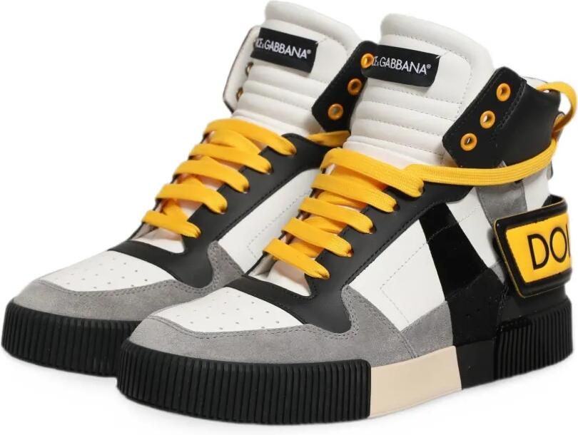 Dolce & Gabbana multicolor leather high-top sneakers Wit - Foto 5