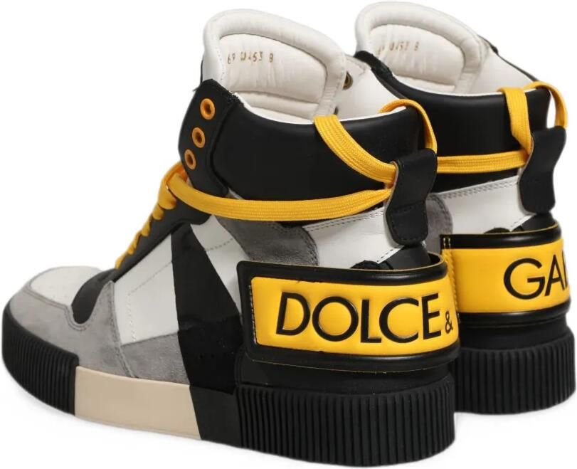 Dolce & Gabbana multicolor leather high-top sneakers Wit - Foto 4