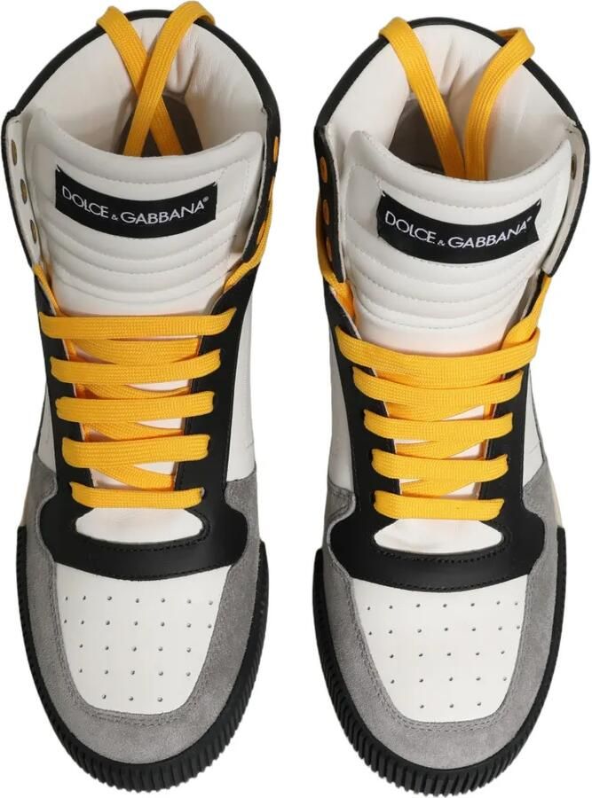 Dolce & Gabbana multicolor leather high-top sneakers Wit - Foto 3