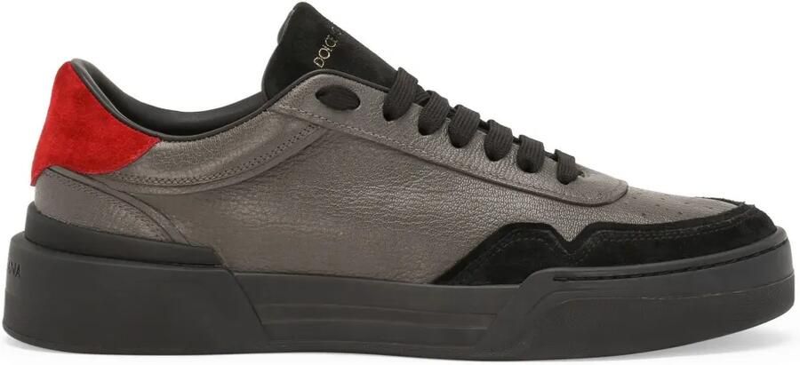 Dolce & Gabbana New Roma leren sneakers met vlakken Grijs