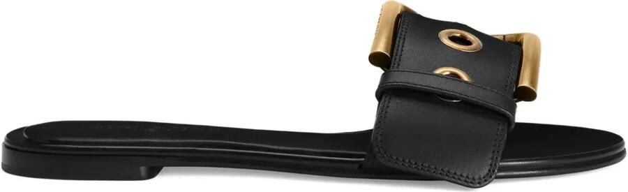 Dolce & Gabbana Platte sandalen met gespdetail Zwart