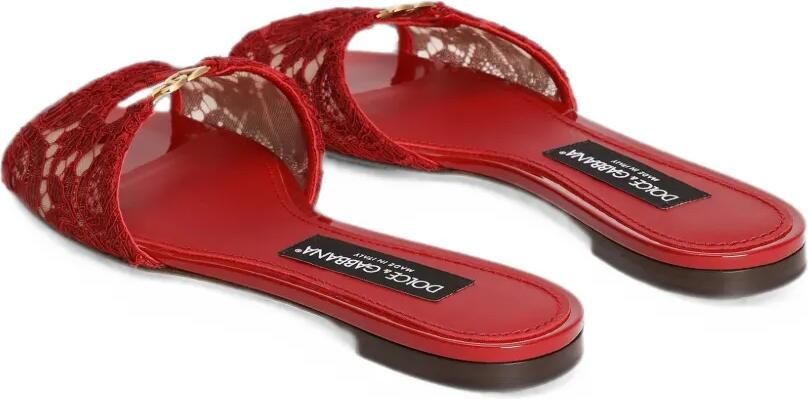 Dolce & Gabbana Platte sneakers met kant Rood - Foto 2